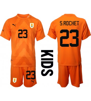 Uruguay Sergio Rochet #23 Målmand Udebanesæt Børn VM 2022 Kort ærmer (+ korte bukser)